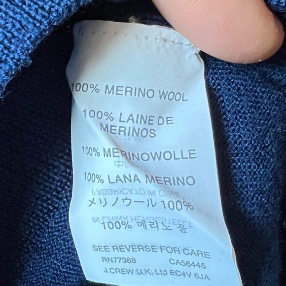 J. Crew blue merino 3/4 sleeve sweater size S - Picture 4 of 4